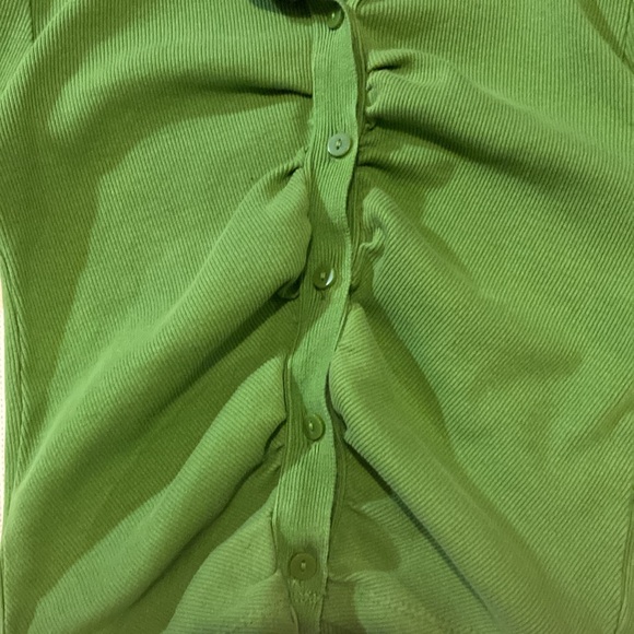 Zara Ribbed Ruched Button-Up ~ Small - Picture 6 of 10